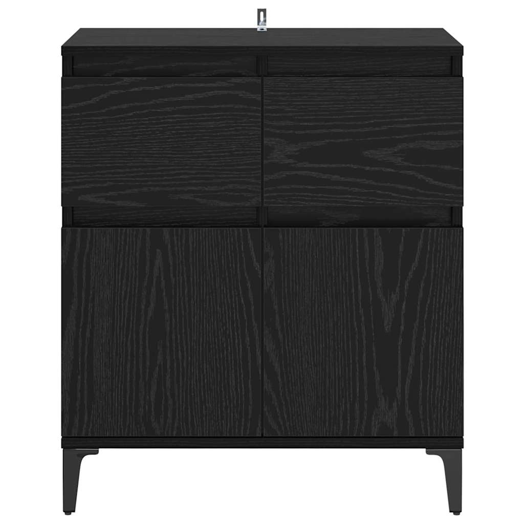 vidaXL Sideboard mit Schubladen Schwarz Eichen-Optik 60 x 35 x 70 cm