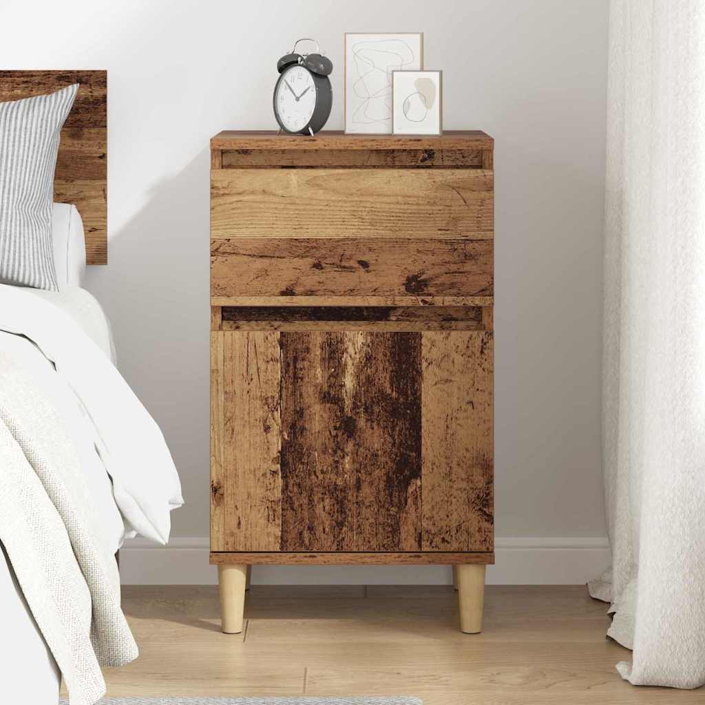 vidaXL Nachttisch mit Schubladen Altholz 40 x 35 x 70 cm Holzwerkstoff