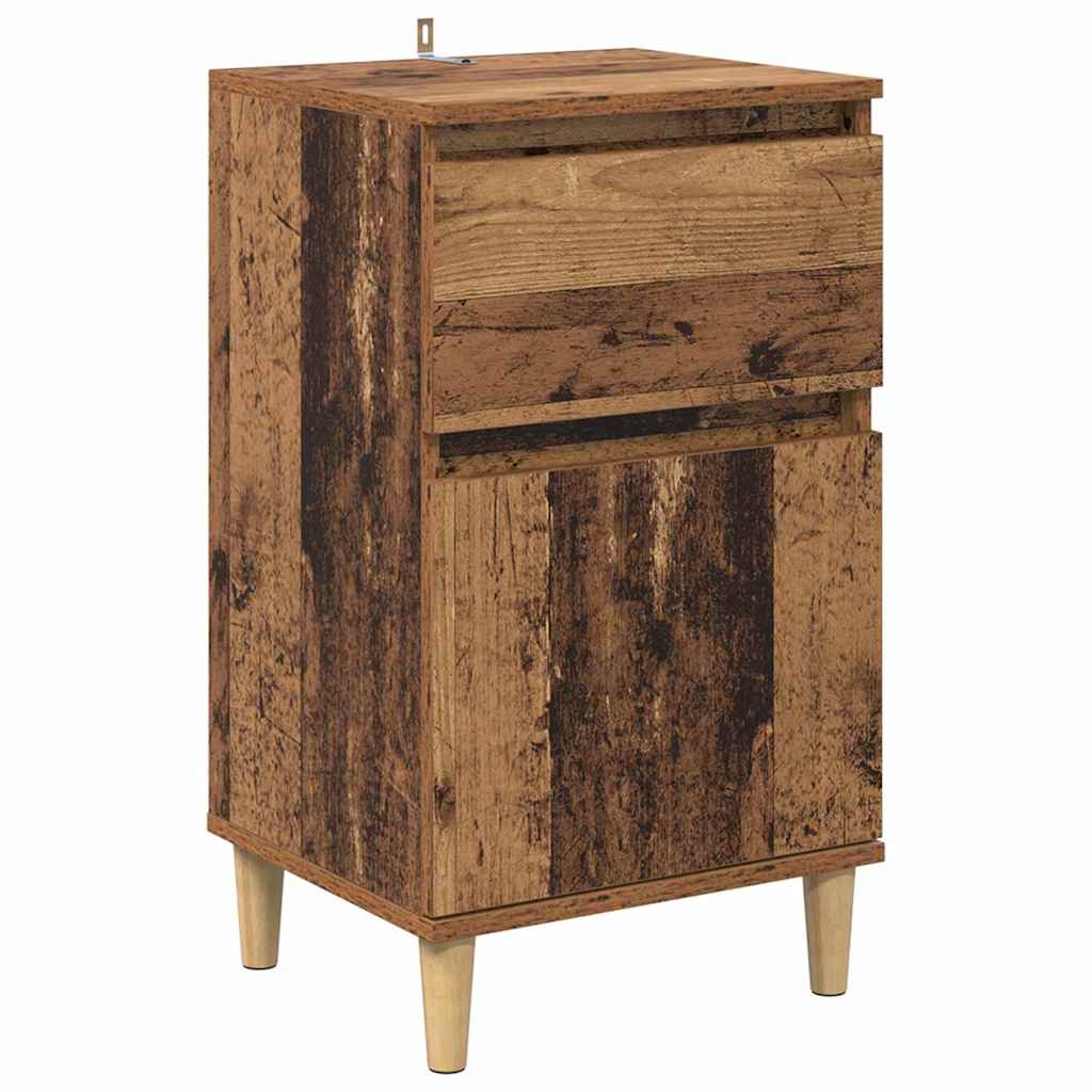 vidaXL Nachttisch mit Schubladen Altholz 40 x 35 x 70 cm Holzwerkstoff