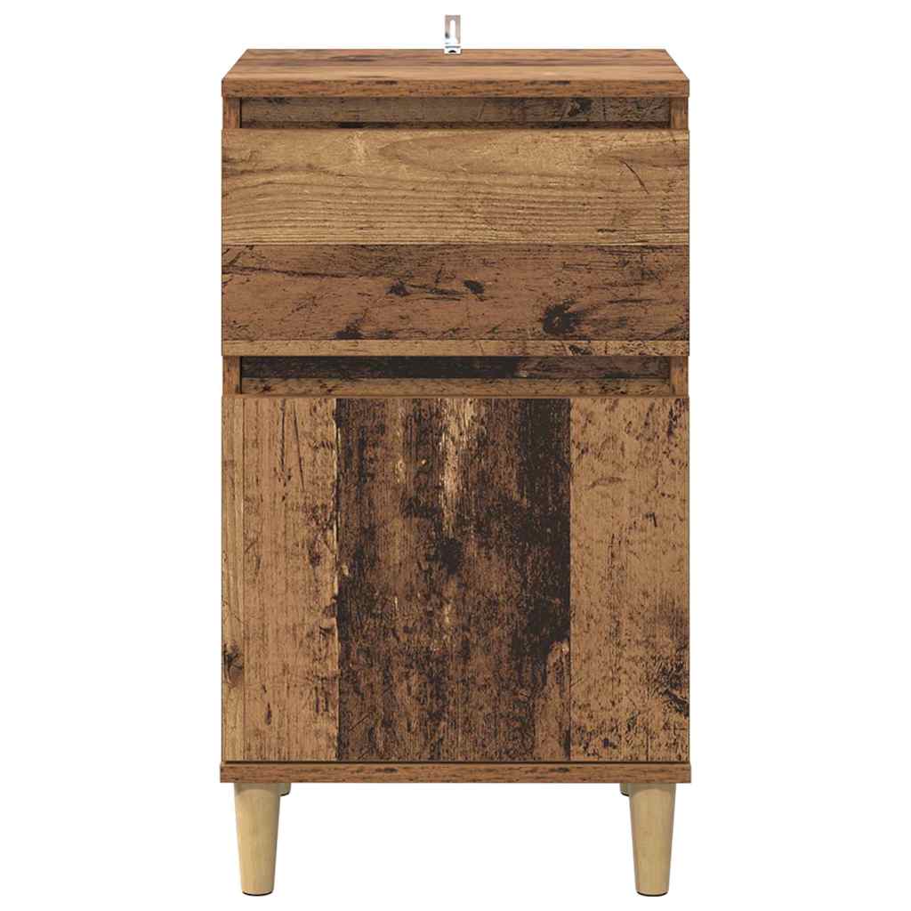 vidaXL Nachttisch mit Schubladen Altholz 40 x 35 x 70 cm Holzwerkstoff
