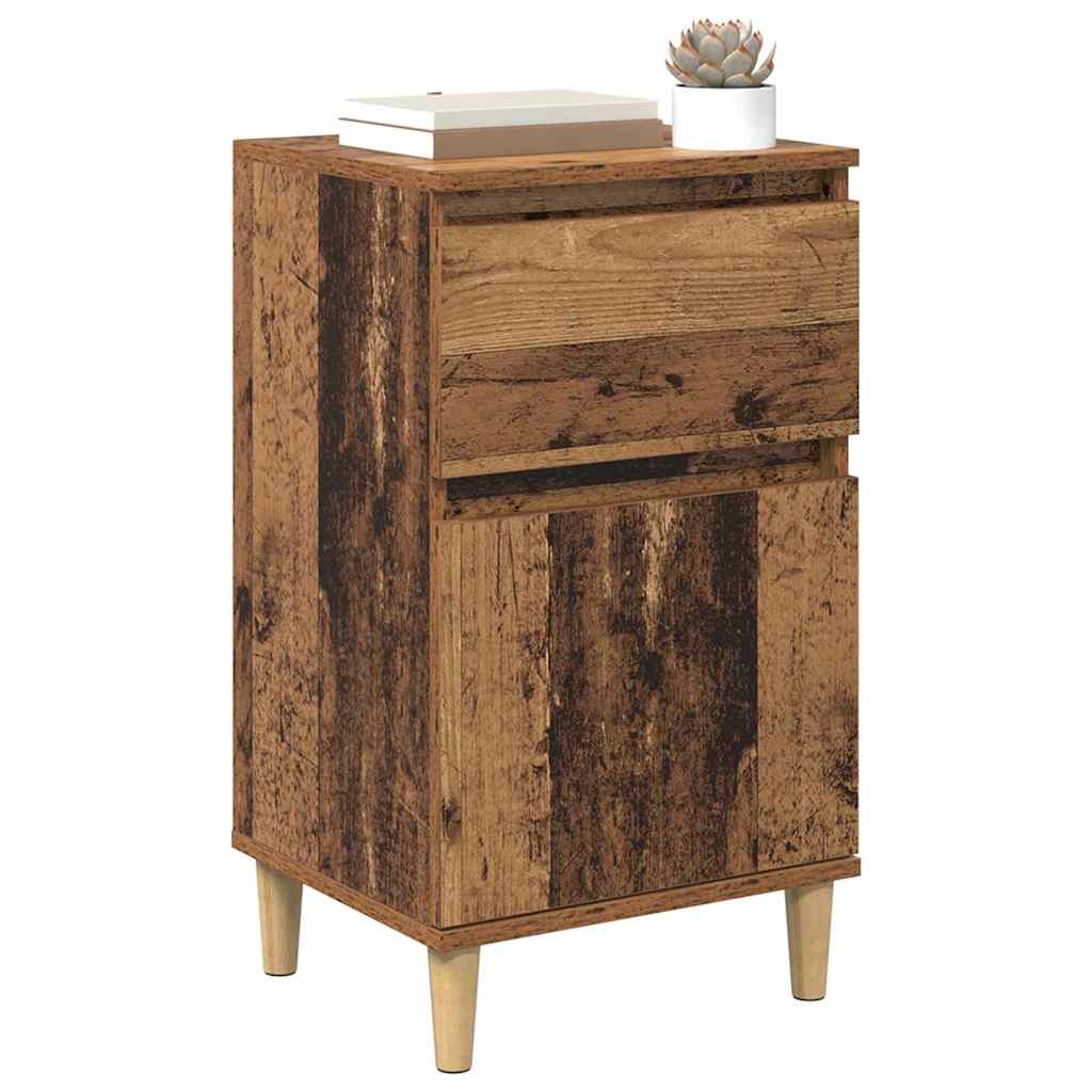 vidaXL Nachttisch mit Schubladen Altholz 40 x 35 x 70 cm Holzwerkstoff