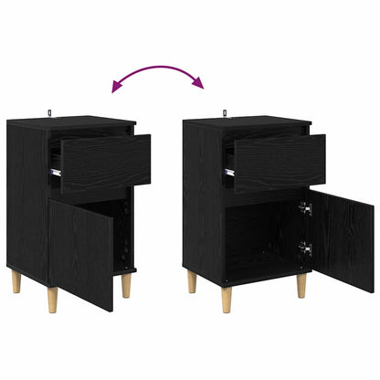 vidaXL Nachttisch Schwarz Eichen-Optik 40 x 35 x 70 cm Holzwerkstoff
