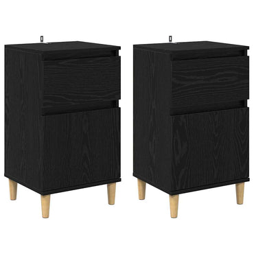 vidaXL Nachttisch 2 pcs Schwarz Eichen-Optik 40 x 35 x 70 cm