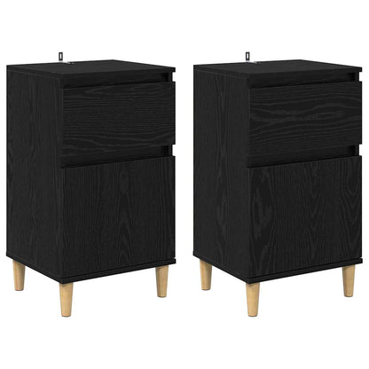 vidaXL Nachttisch 2 pcs Schwarz Eichen-Optik 40 x 35 x 70 cm