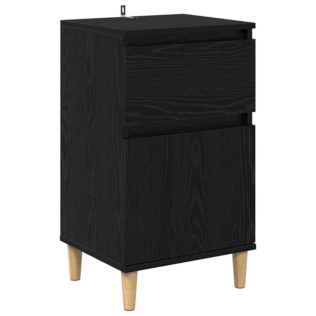 vidaXL Nachttisch 2 pcs Schwarz Eichen-Optik 40 x 35 x 70 cm