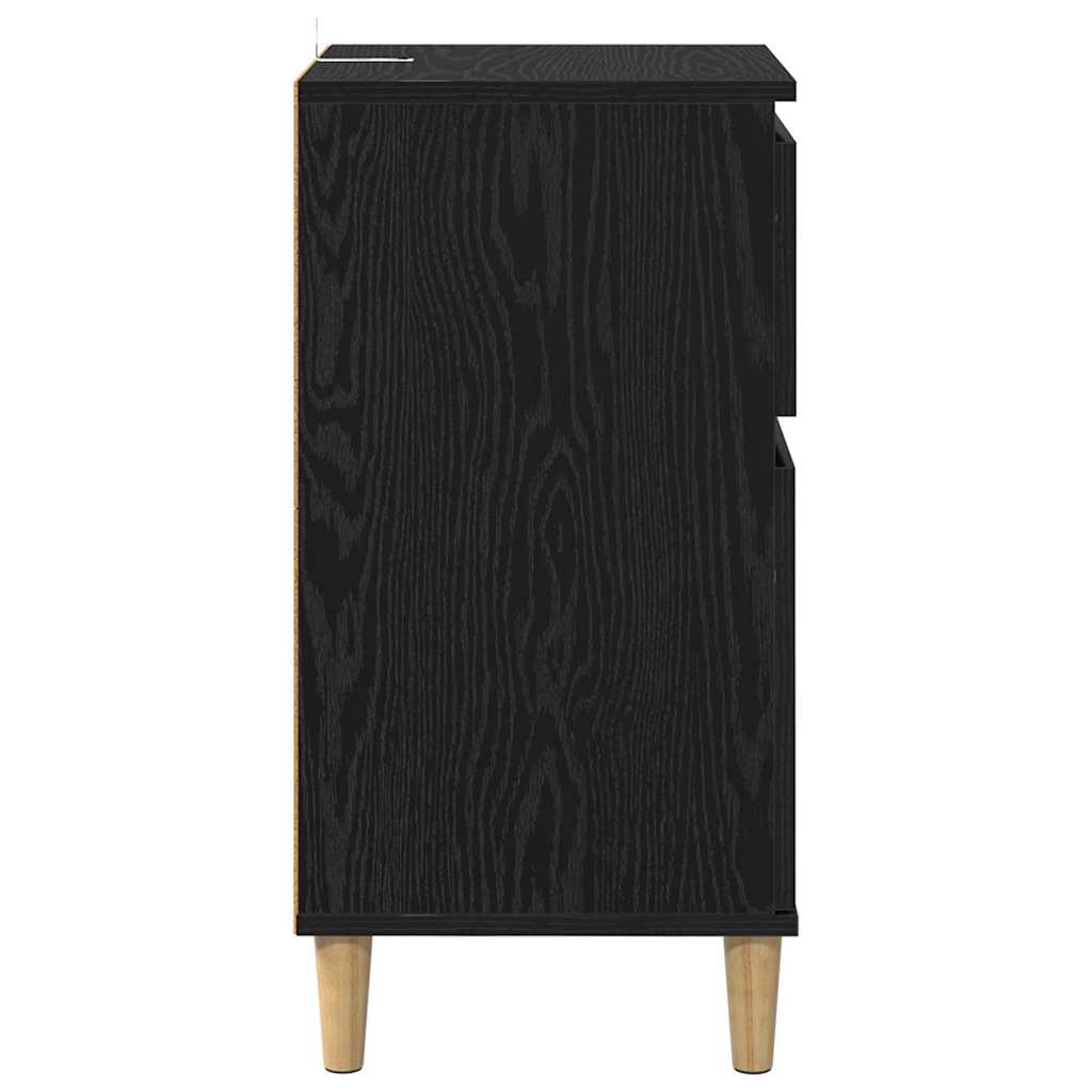 vidaXL Nachttisch 2 pcs Schwarz Eichen-Optik 40 x 35 x 70 cm