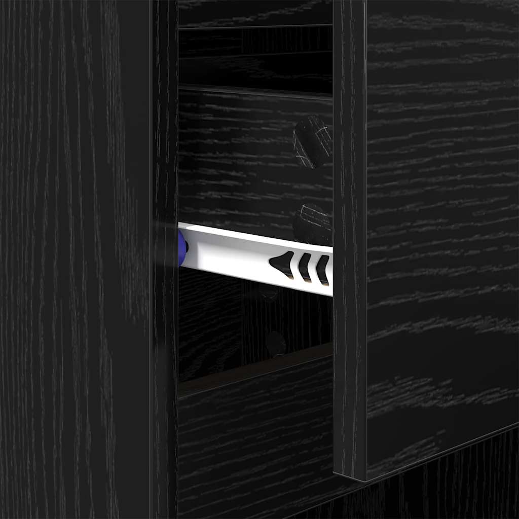 vidaXL Nachttisch Schwarz Eichen-Optik 40 x 35 x 70 cm Holzwerkstoff