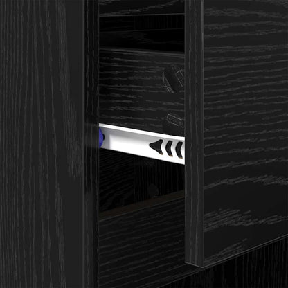 vidaXL Nachttisch Schwarz Eichen-Optik 40 x 35 x 70 cm Holzwerkstoff