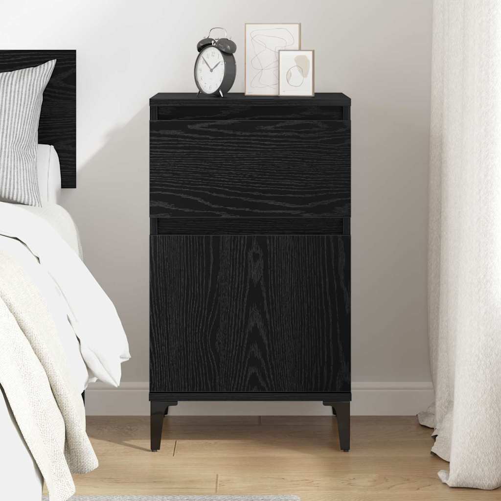 vidaXL Nachttisch Schwarz Eichen-Optik 40 x 35 x 70 cm Holzwerkstoff