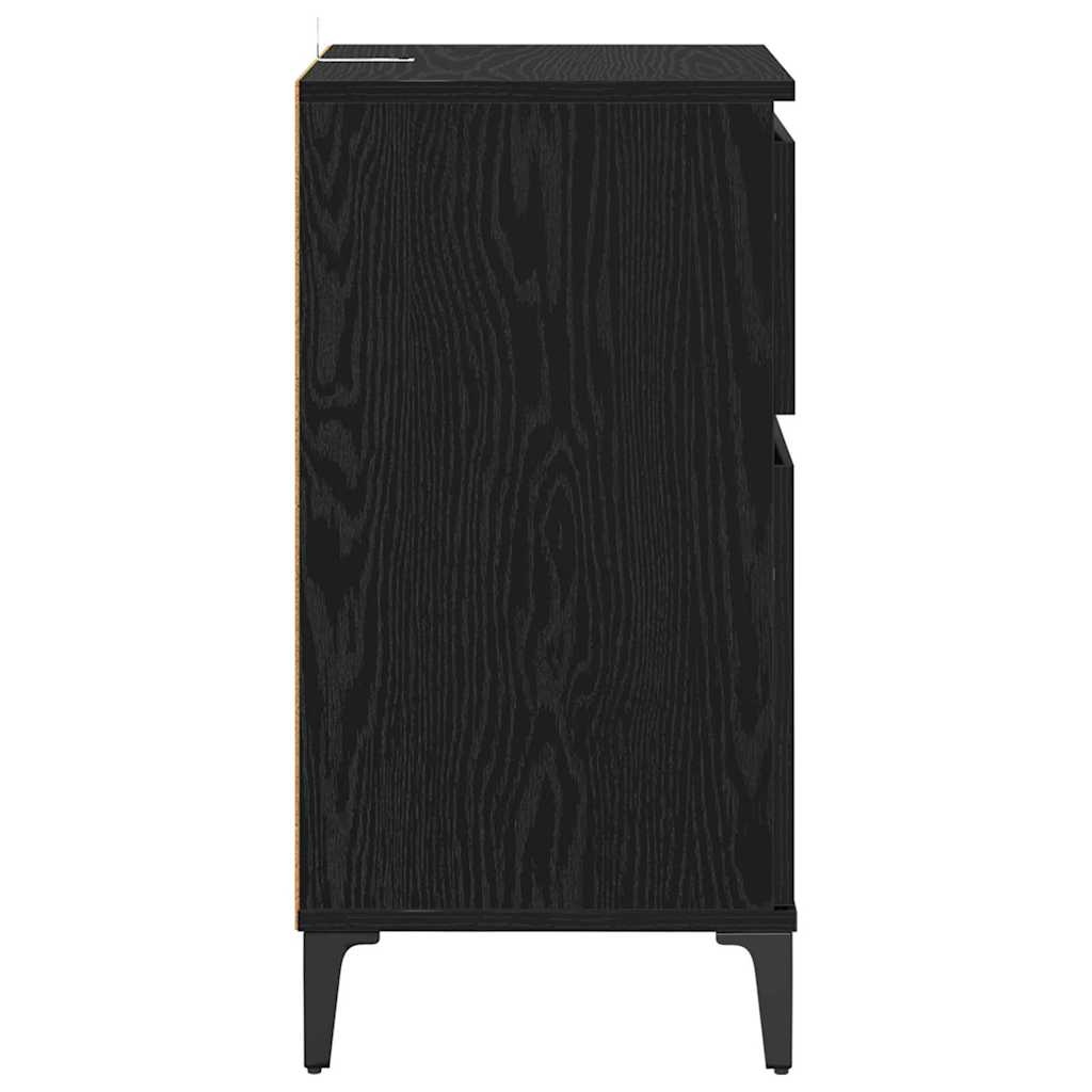 vidaXL Nachttisch Schwarz Eichen-Optik 40 x 35 x 70 cm Holzwerkstoff