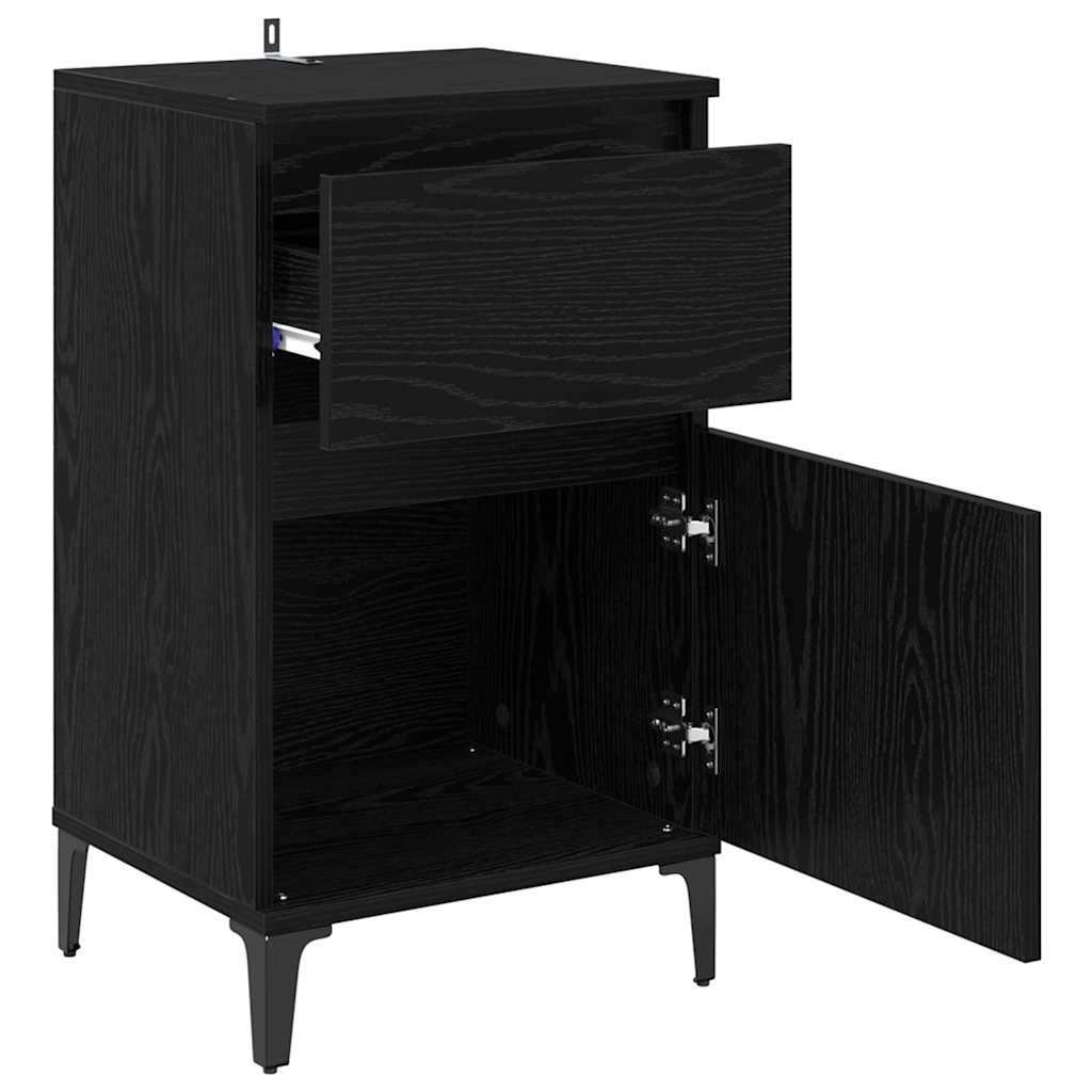 vidaXL Nachttisch 2 pcs Schwarz Eichen-Optik 40 x 35 x 70 cm