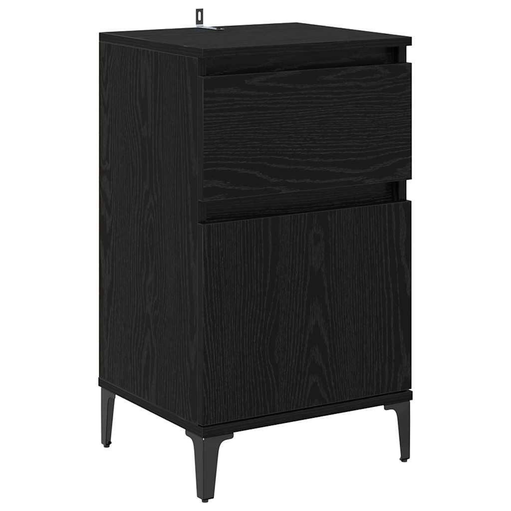 vidaXL Nachttisch 2 pcs Schwarz Eichen-Optik 40 x 35 x 70 cm