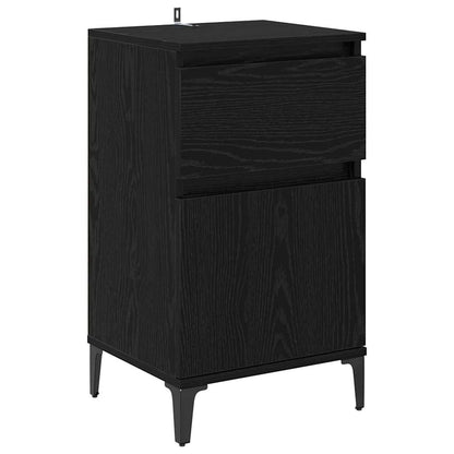 vidaXL Nachttisch 2 pcs Schwarz Eichen-Optik 40 x 35 x 70 cm