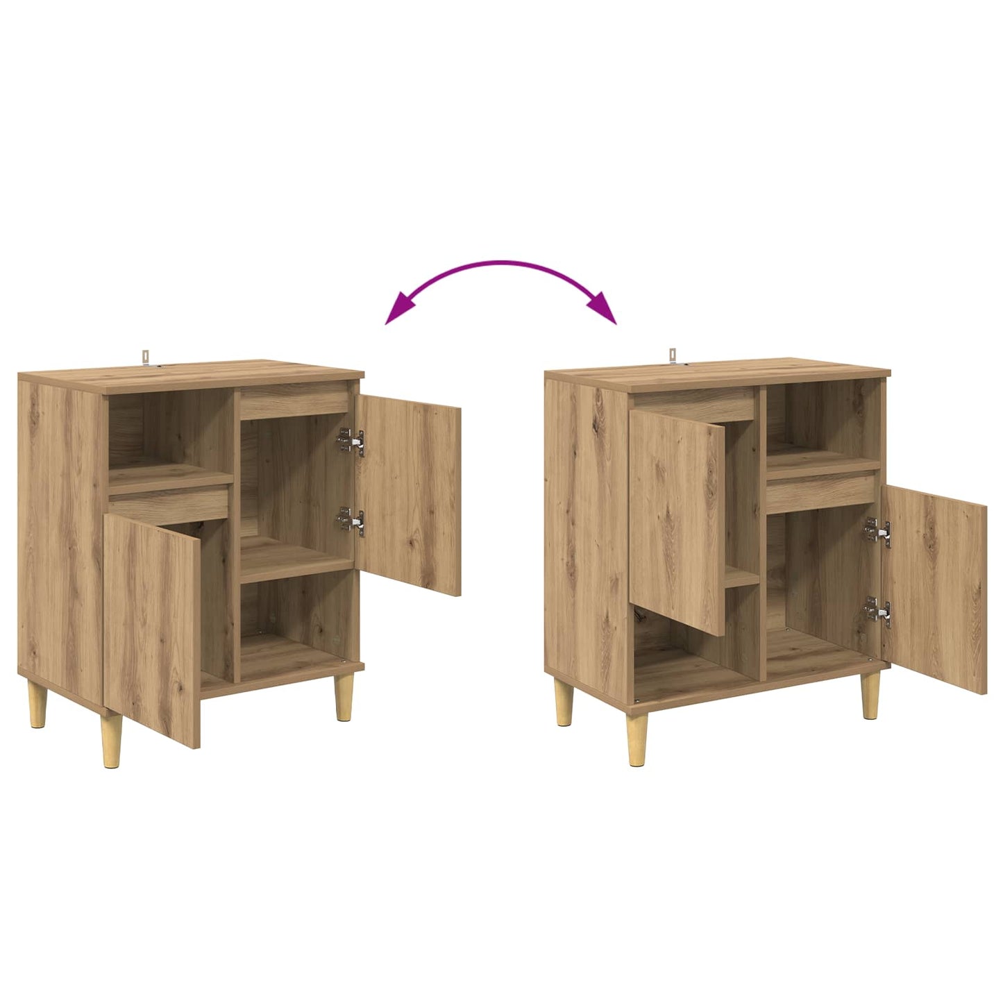 vidaXL Sideboard Artisan-Eiche 35 x 60 x 70 cm Holzwerkstoff