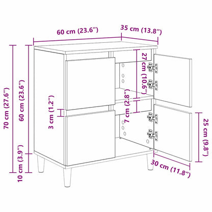 vidaXL Sideboard Artisan-Eiche 60 x 35 x 70 cm Holzwerkstoff