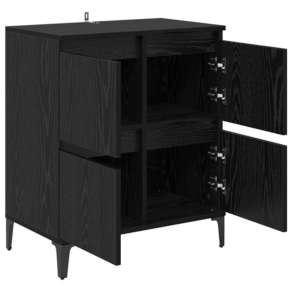 Sideboard Schwarz Eichen-Optik 60 x 35 x 70 cm