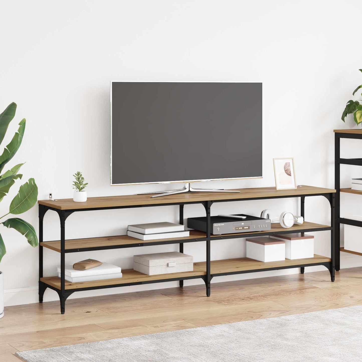 vidaXL TV-Schränk Artisan-Eiche 160 x 30 x 50 cm Verbundholz und Eisen