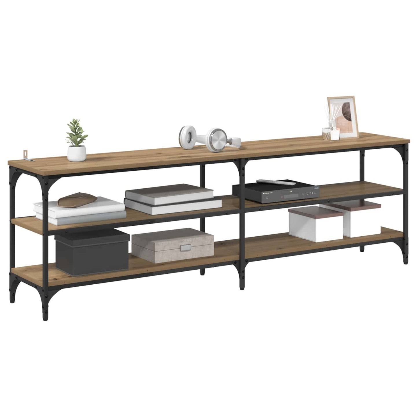 vidaXL TV-Schränk Artisan-Eiche 160 x 30 x 50 cm Verbundholz und Eisen