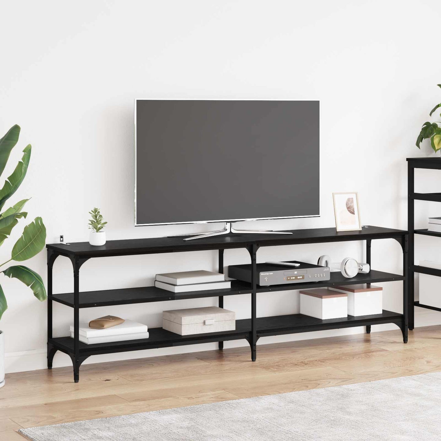 vidaXL TV-Schränk Schwarz Eichen-Optik 160 x 30 x 50 cm