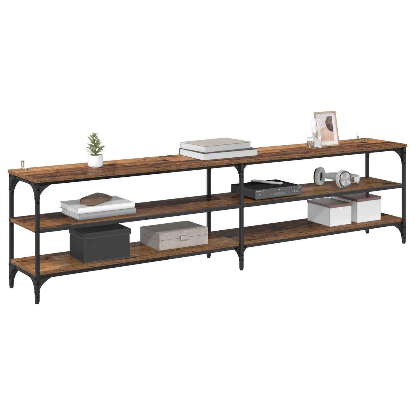 vidaXL TV-Schränk Altholz 200 x 30 x 50 cm Verbundholz und Eisen