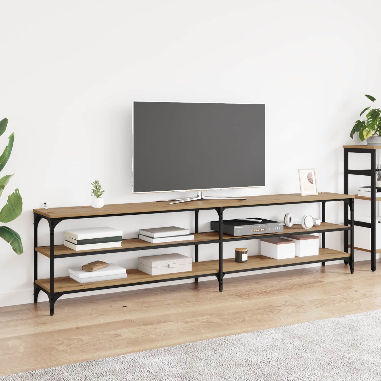 vidaXL TV-Schränk Artisan-Eiche 200 x 30 x 50 cm Verbundholz und Eisen