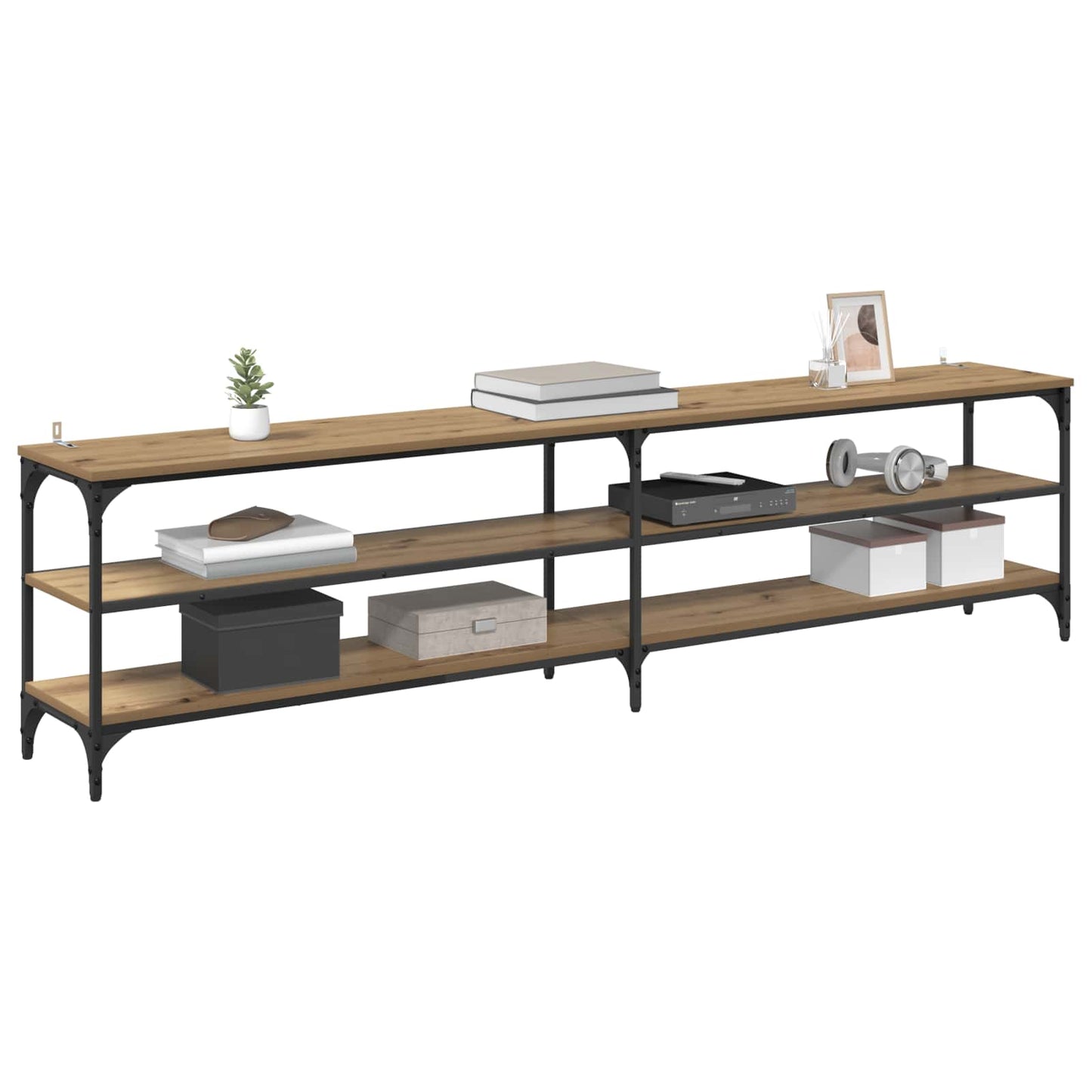 vidaXL TV-Schränk Artisan-Eiche 200 x 30 x 50 cm Verbundholz und Eisen
