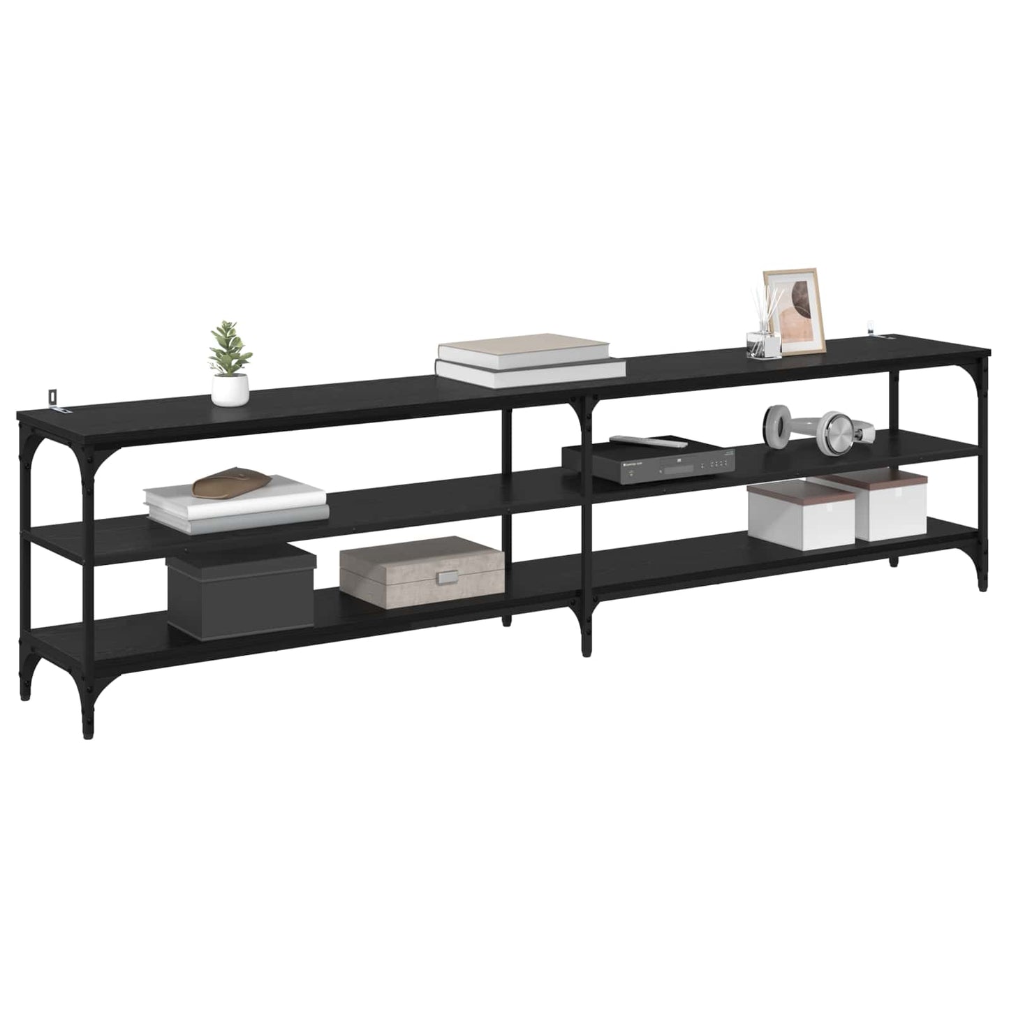vidaXL TV-Schränk Schwarz Eichen-Optik 200 x 30 x 50 cm