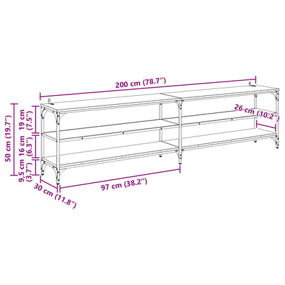 vidaXL TV-Schränk Schwarz Eichen-Optik 200 x 30 x 50 cm