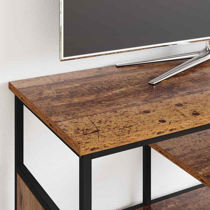 vidaXL TV-Schränk Altholz 100 x 35 x 45 cm Verbundholz und Eisen
