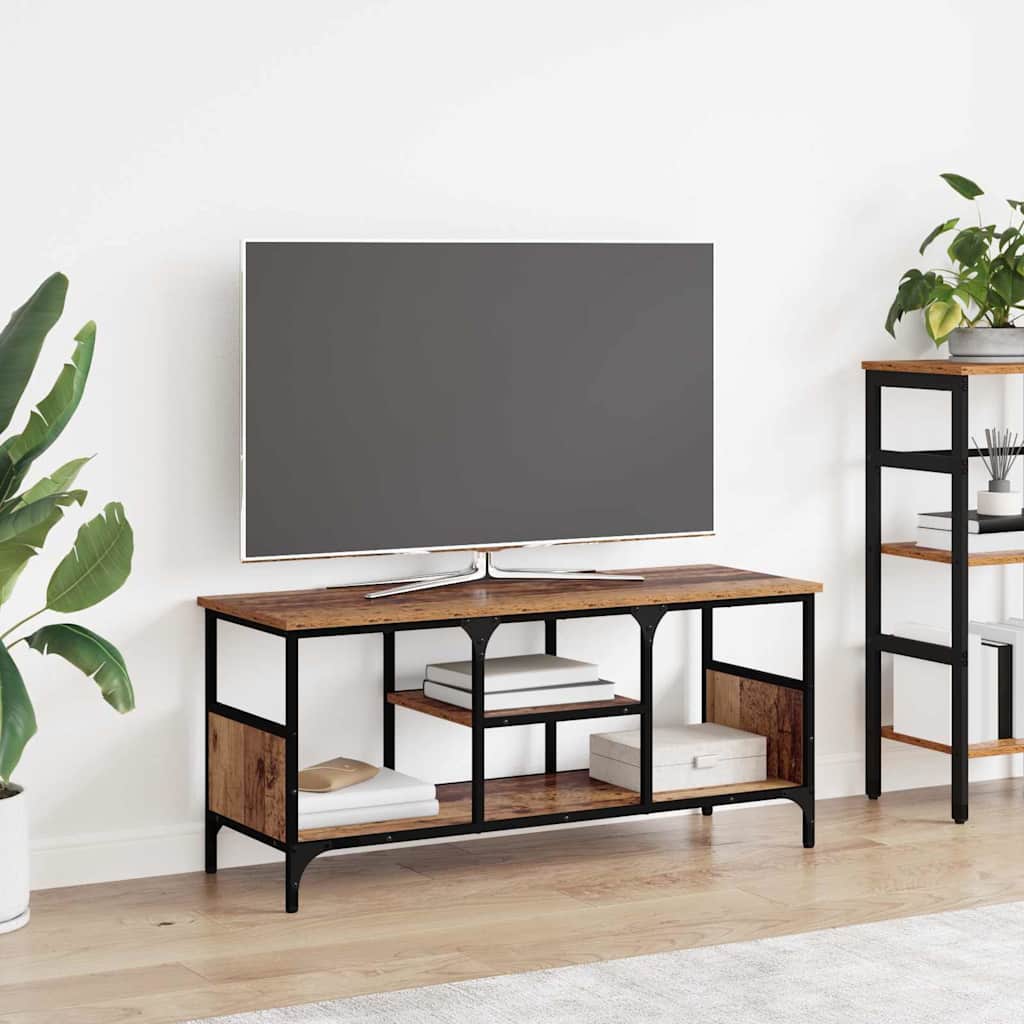vidaXL TV-Schränk Altholz 100 x 35 x 45 cm Verbundholz und Eisen