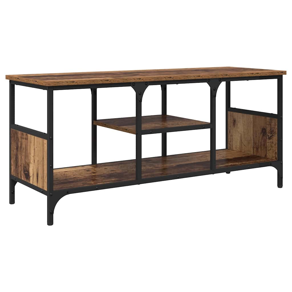 vidaXL TV-Schränk Altholz 100 x 35 x 45 cm Verbundholz und Eisen