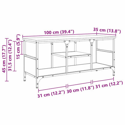 vidaXL TV-Schränk Artisan-Eiche 100 x 35 x 45 cm Verbundholz und Eisen