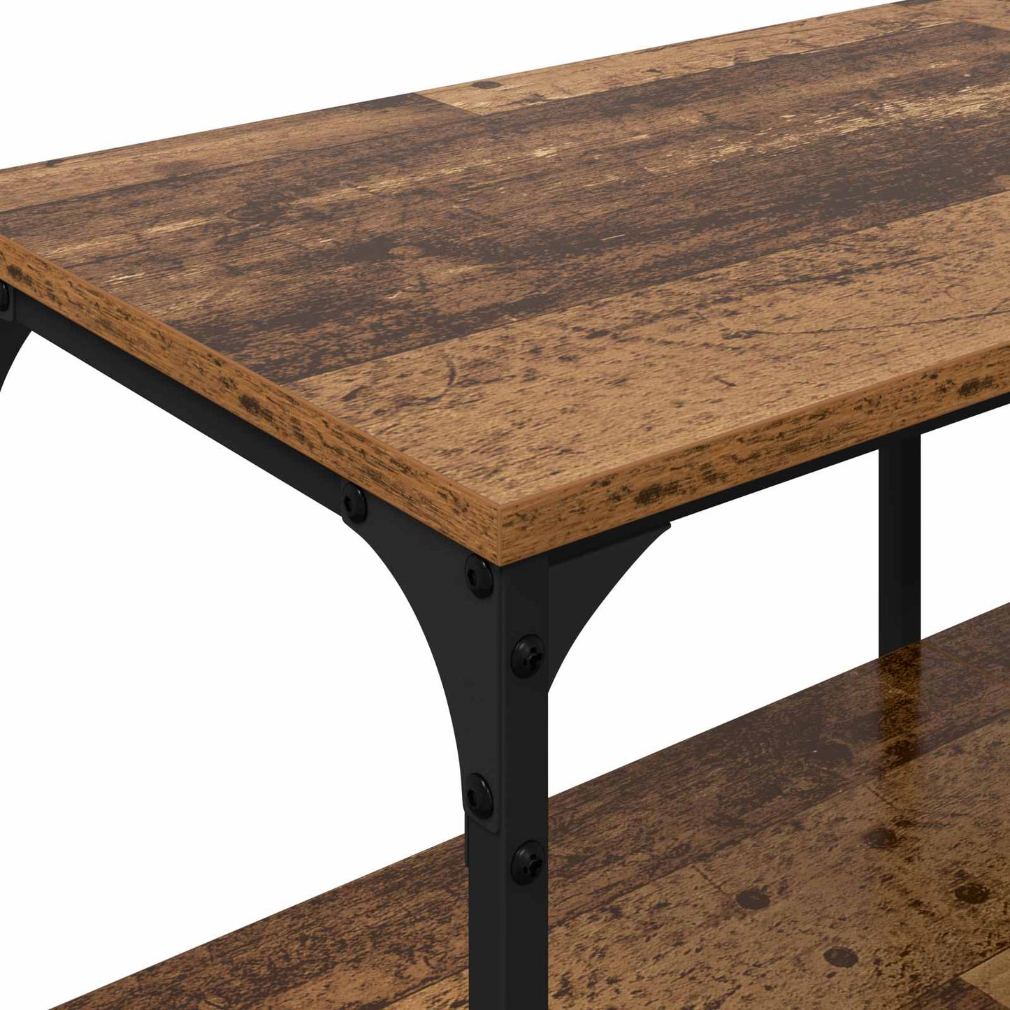 vidaXL TV-Schränk Altholz 201 x 35 x 45 cm Verbundholz und Eisen
