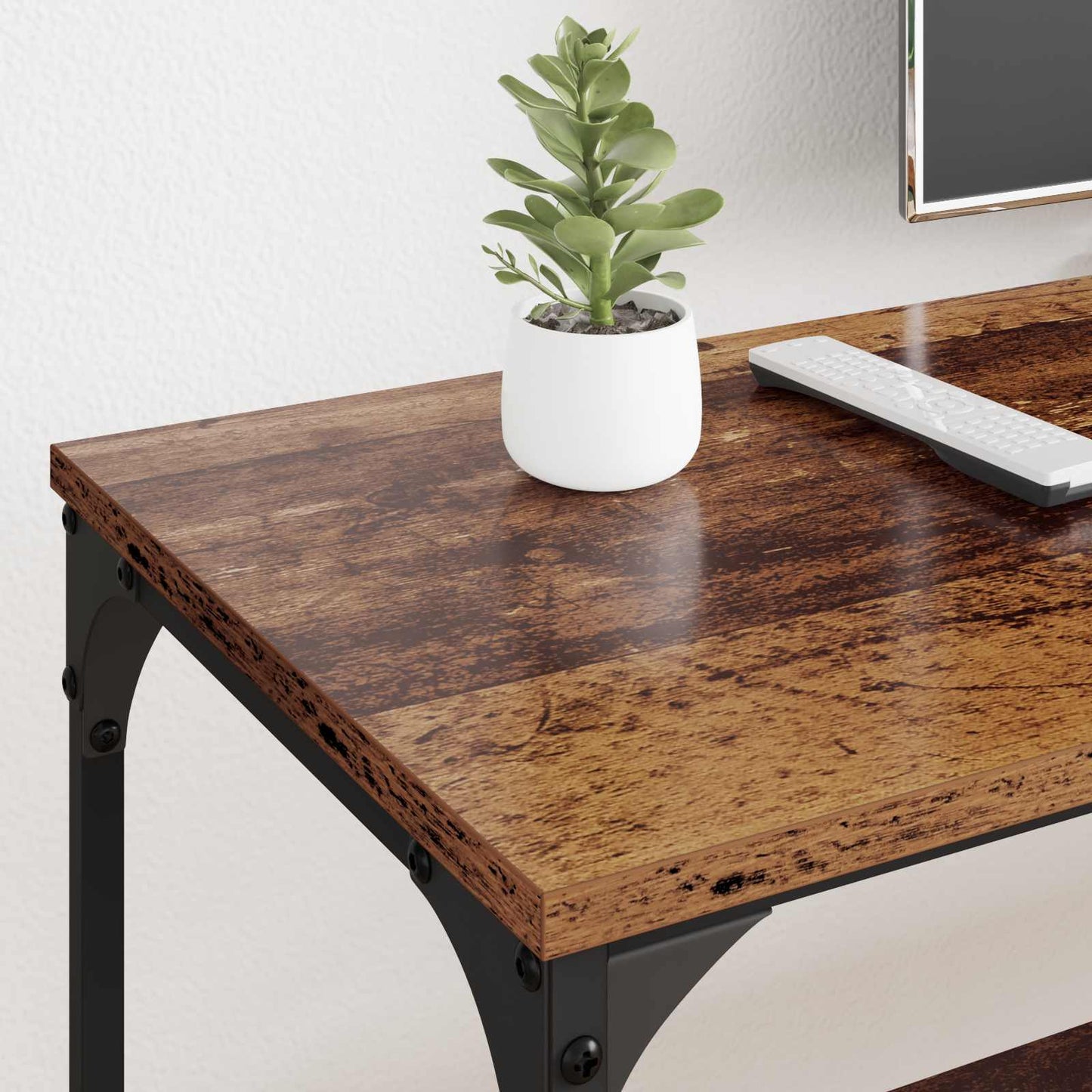 vidaXL TV-Schränk Altholz 201 x 35 x 45 cm Verbundholz und Eisen