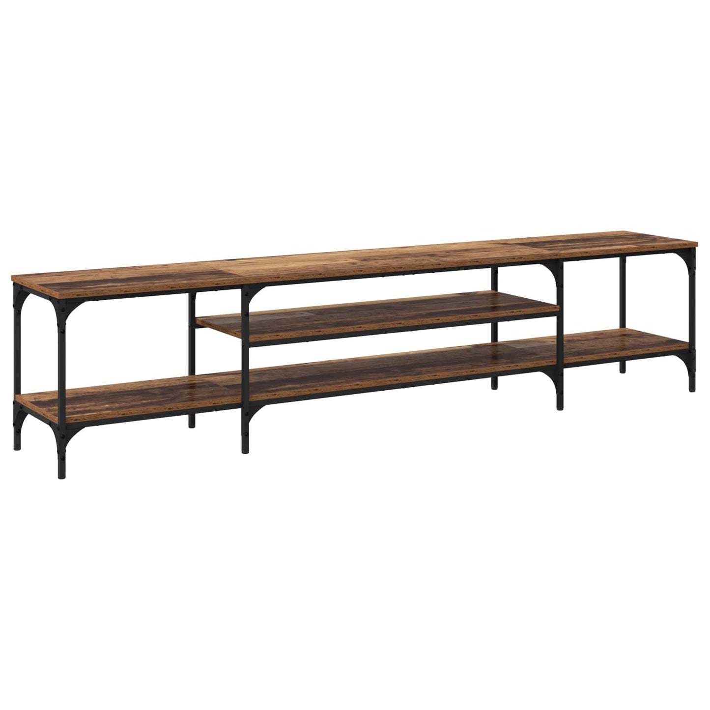 vidaXL TV-Schränk Altholz 201 x 35 x 45 cm Verbundholz und Eisen