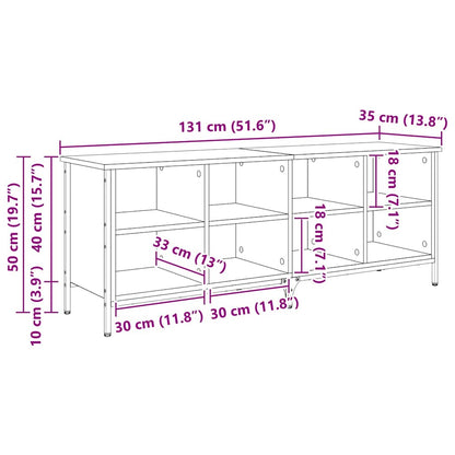 Schuhschrank mit Regal Artisan-Eiche 131 x 35 x 50 cm