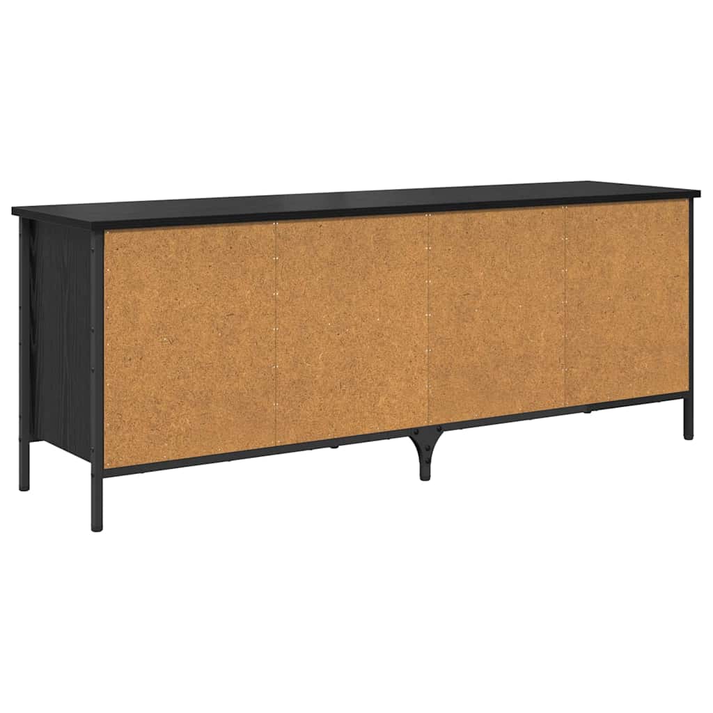 Schuhschrank mit Regal Schwarz Eichen-Optik 131 x 35 x 50 cm