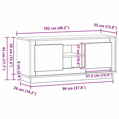 vidaXL TV-Schränk Altholz 102 x 35 x 45 cm Holzwerkstoff