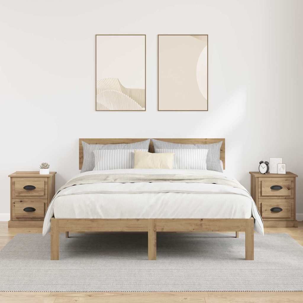 vidaXL Nachttisch 2 pcs Artisan-Eiche 39 x 39 x 47,5 cm Holzwerkstoff