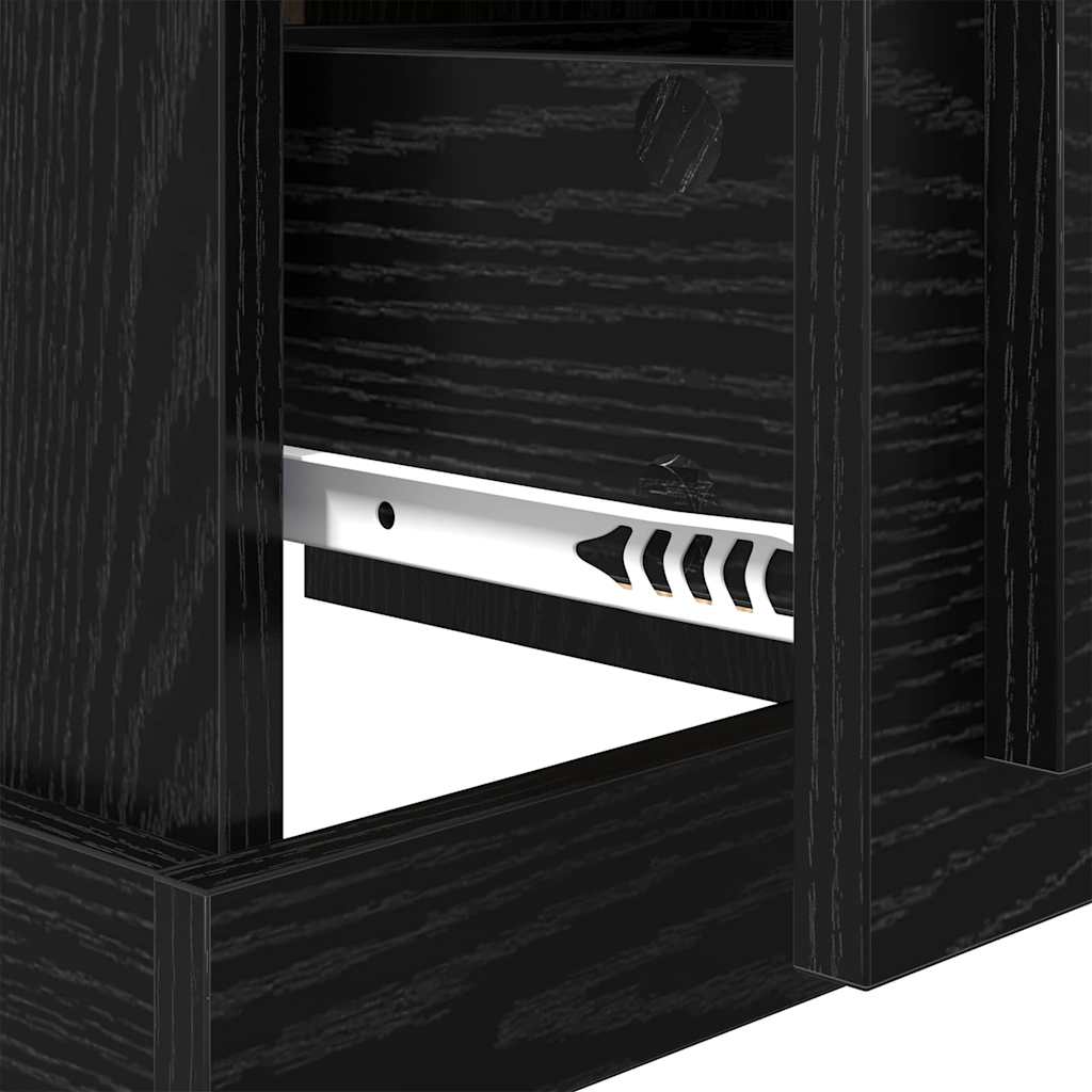 vidaXL Nachttisch Schwarz Eichen-Optik 39 x 39 x 47,5 cm Holzwerkstoff