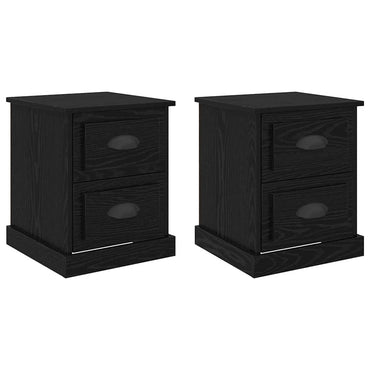 vidaXL Nachttisch 2 pcs Schwarz Eichen-Optik 39 x 39 x 47,5 cm