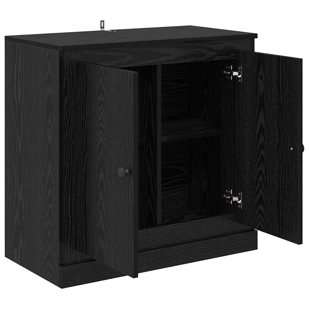 Sideboard Schwarz Eichen-Optik 70 x 35,5 x 67,5 cm