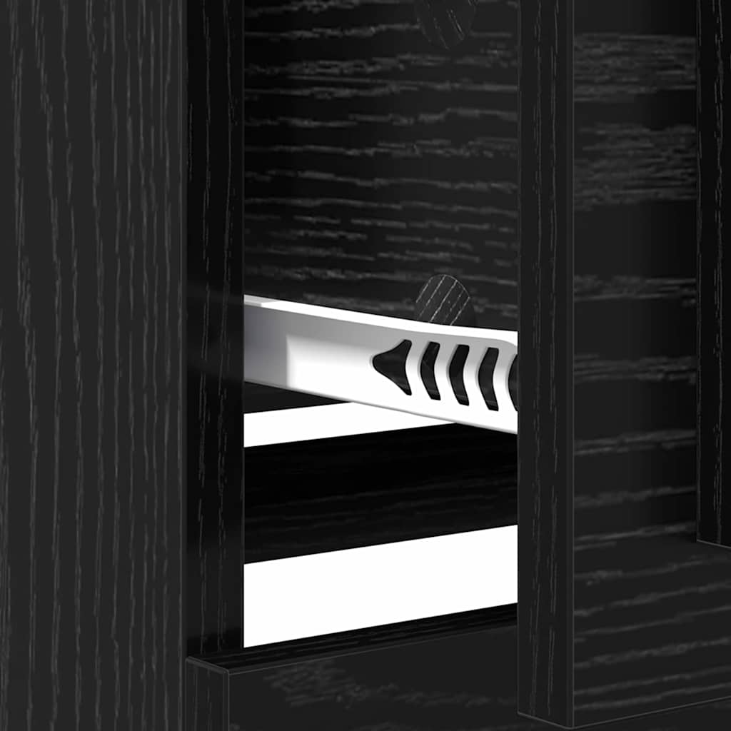 vidaXL Sideboard Schwarz Eichen-Optik 70 x 35,5 x 67,5 cm