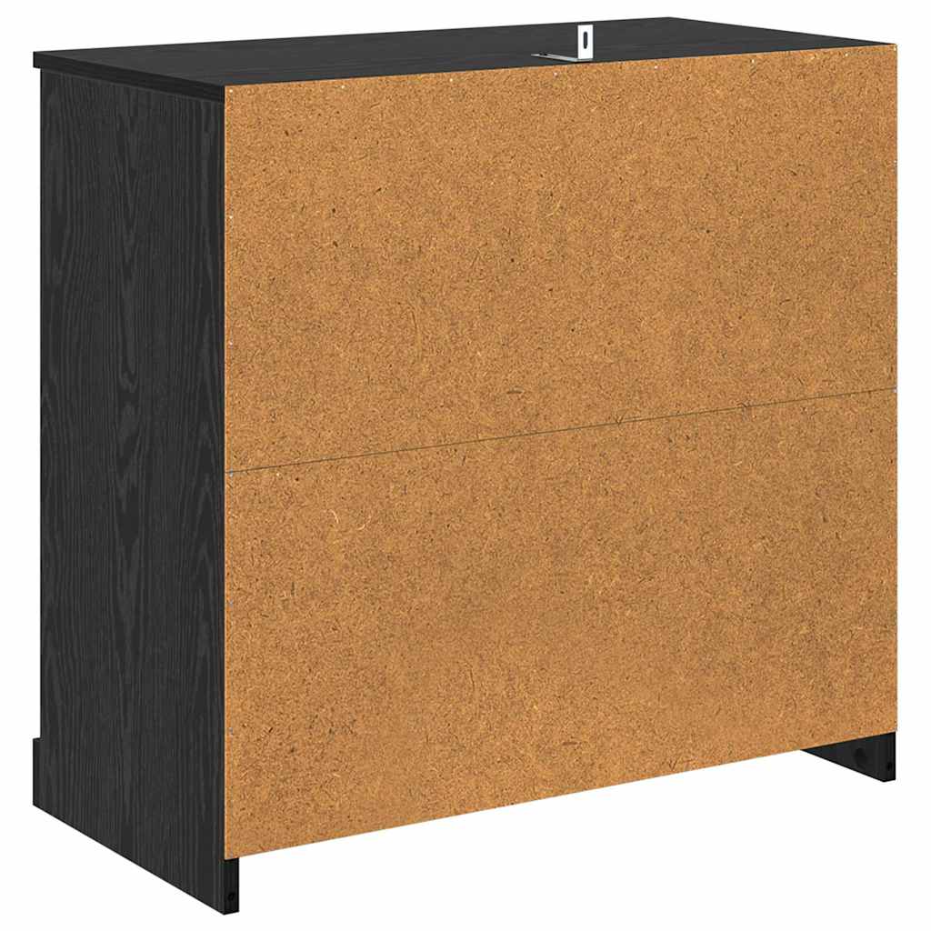 vidaXL Sideboard Schwarz Eichen-Optik 70 x 35,5 x 67,5 cm