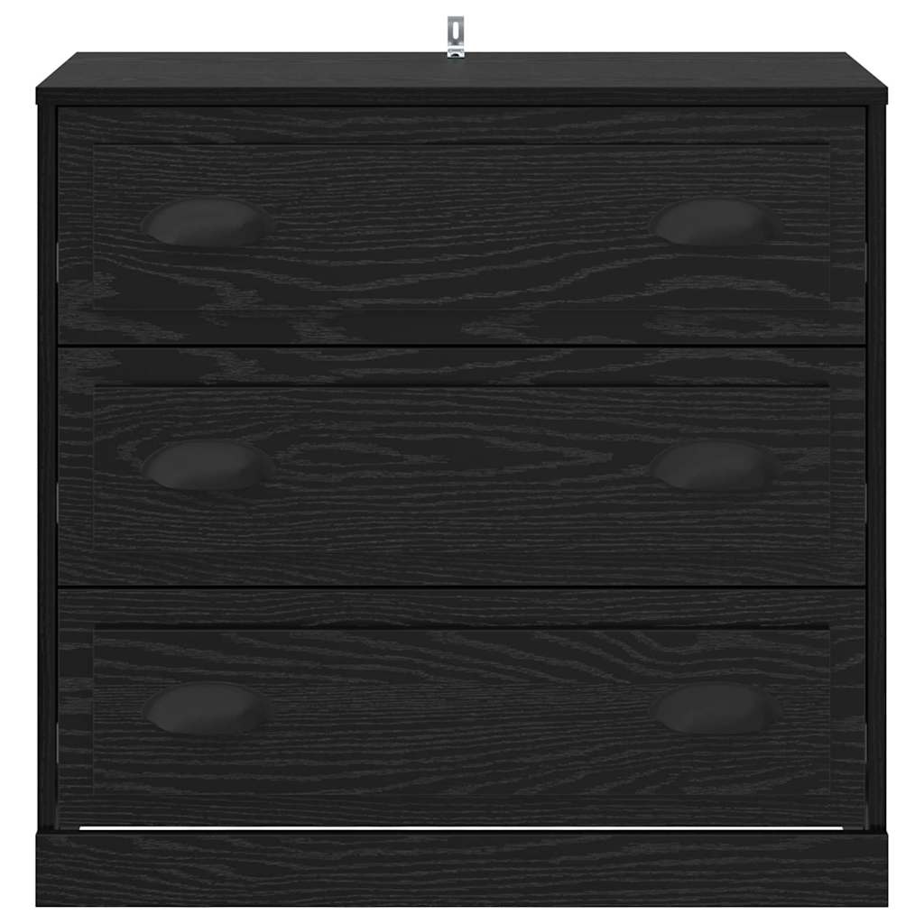 vidaXL Sideboard Schwarz Eichen-Optik 70 x 35,5 x 67,5 cm