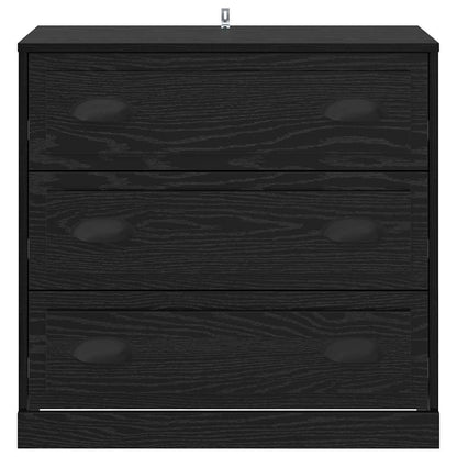 vidaXL Sideboard Schwarz Eichen-Optik 70 x 35,5 x 67,5 cm