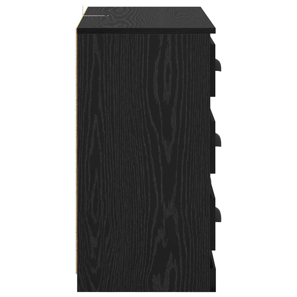 vidaXL Sideboard Schwarz Eichen-Optik 70 x 35,5 x 67,5 cm