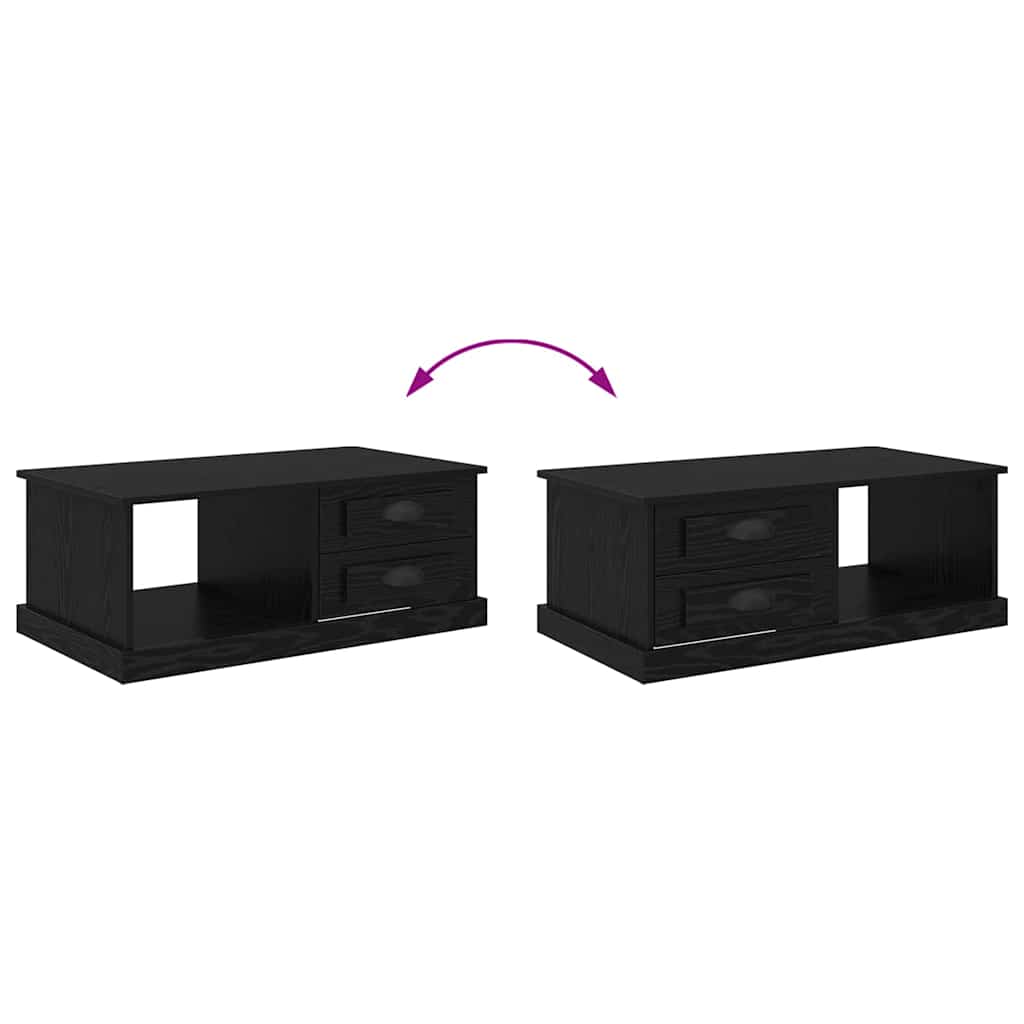 Couchtisch Schwarz Eichen-Optik 90 x 50 x 35 cm Holzwerkstoff