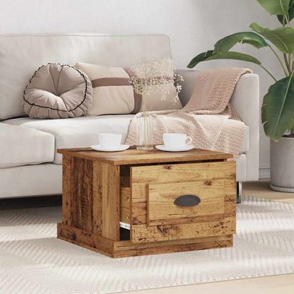 vidaXL Couchtisch mit Schubladen Altholz 50 x 50 x 35 cm Holzwerkstoff