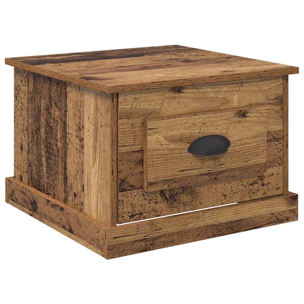 vidaXL Couchtisch mit Schubladen Altholz 50 x 50 x 35 cm Holzwerkstoff